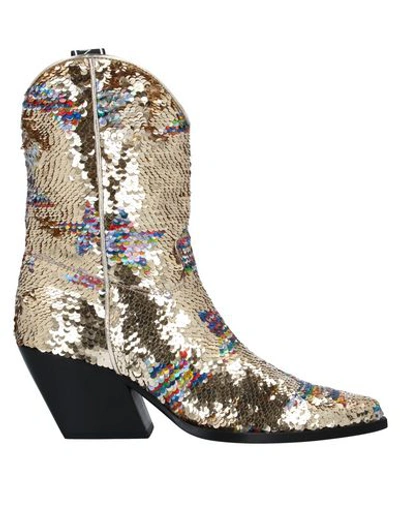 Shop Elena Iachi Ankle Boots In Gold