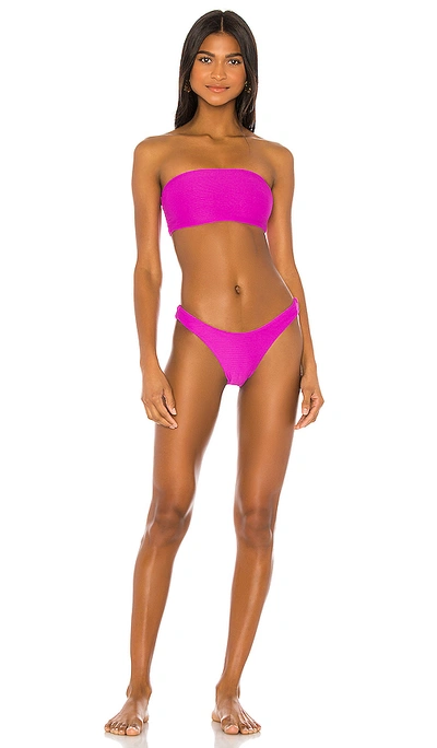 Shop Seafolly Essentials High Cut Bikini In Purple Haze
