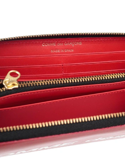 Shop Comme Des Garçons Logo Print Continental Wallet In Red