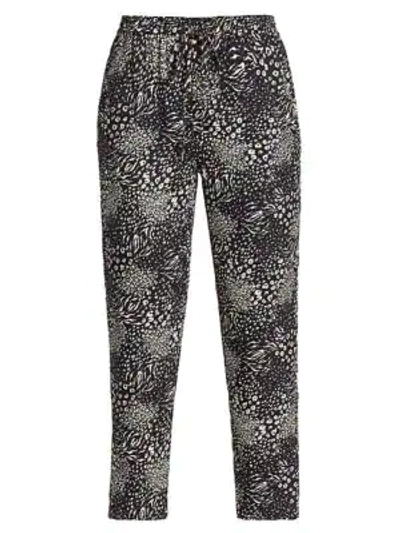 Shop Joie Ceylon Print Cropped Trousers In Caviar