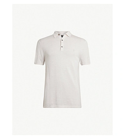 Shop Allsaints Mode Wool Polo Shirt In Chalk White
