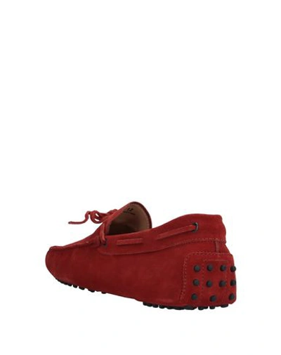 Tod's Suede Loafers In Red