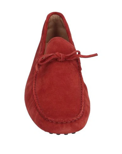 Tod's Suede Loafers In Red