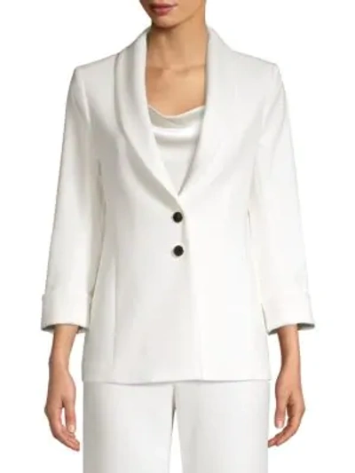 Shop Alice And Olivia Tana Shawl Collar Blazer In Off White