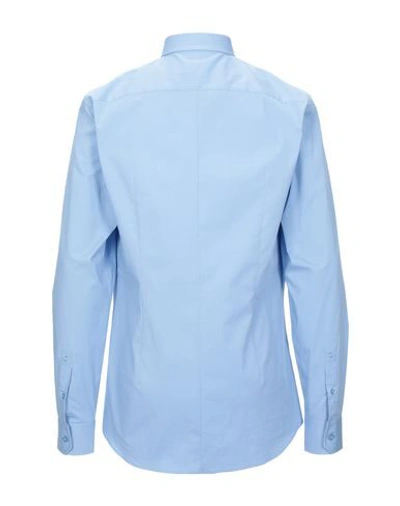 Shop Versace Solid Color Shirt In Sky Blue