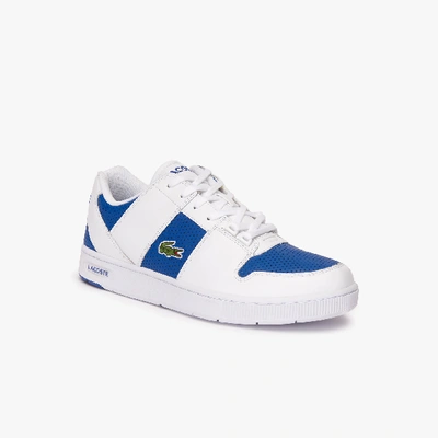 Shop Lacoste Men's Thrill Two-tone Leather Sneakers In White/dark Blue