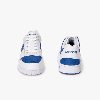 Shop Lacoste Men's Thrill Two-tone Leather Sneakers In White/dark Blue