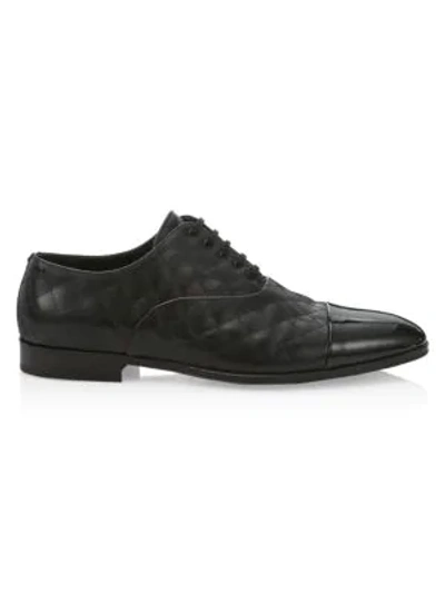 Shop Burberry Menningson Leather Evening Derby Shoes In Black