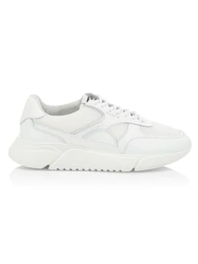 Shop Axel Arigato Genesis Mesh Leather Low-top Sneakers In White
