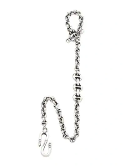 Men's Open-link 5mm Sterling Silver & Diamond Wallet Chain