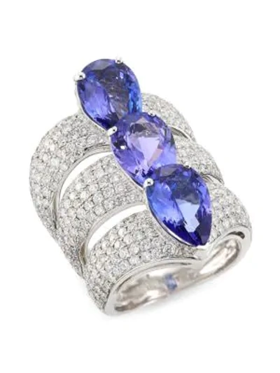 Shop Hueb Women's Apus 18k White Gold, Diamond & Tanzanite Ring
