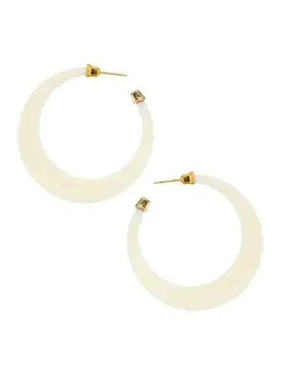 Shop Gas Bijoux Women's Lodge Tapered Hoop Earrings In White