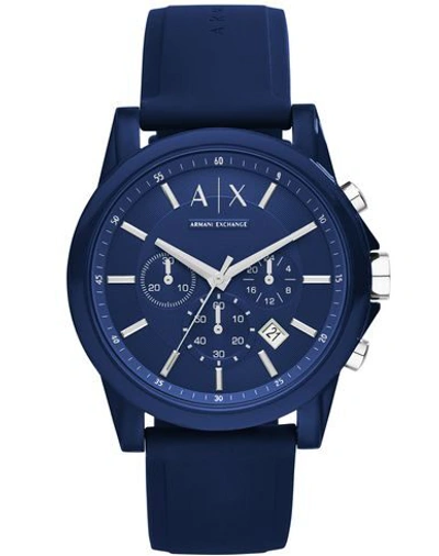 Shop Armani Exchange Man Wrist Watch Midnight Blue Size - Nylon, Silicone
