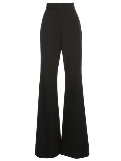 Shop Balmain Pants Flared High Waist Grain De Poudre In Pa Noir