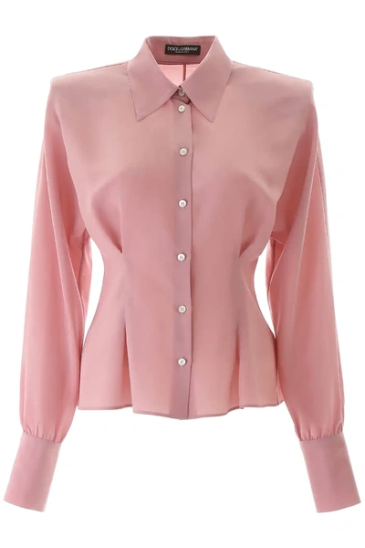 Shop Dolce & Gabbana Silk Shirt In Pink