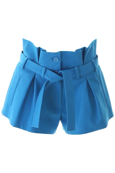 Shop Attico Shorts With Belt In Blue