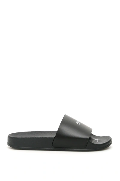 Off-white Rubber Slides For Left And Right In Black