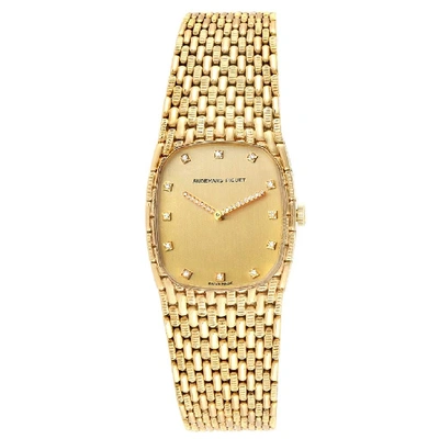 Shop Audemars Piguet 18k Yellow Gold Diamond Unisex Watch 40154 In Not Applicable