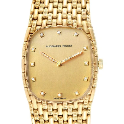 Shop Audemars Piguet 18k Yellow Gold Diamond Unisex Watch 40154 In Not Applicable