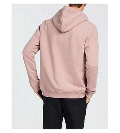 Shop Allsaints Raven Slim-fit Cotton-fleece Hoody In Dusk Pink