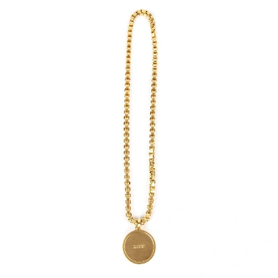 Shop Versace Gold Metal Medusa Necklace In Neutrals