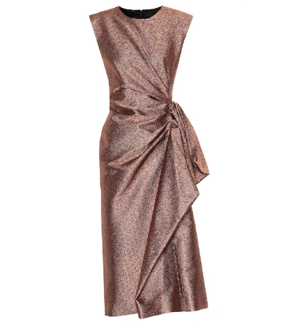 Shop Dries Van Noten Metallic Dress In Brown