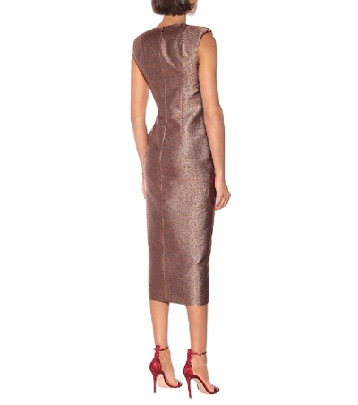 Shop Dries Van Noten Metallic Dress In Brown