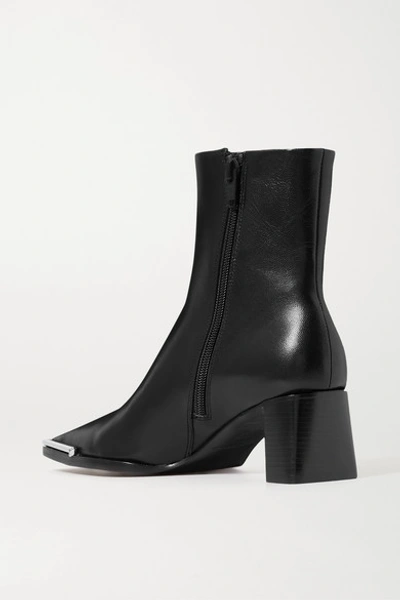 Shop Alexander Wang Mascha Glossed-leather Ankle Boots In Black