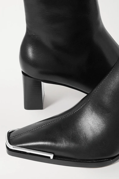 Shop Alexander Wang Mascha Glossed-leather Ankle Boots In Black