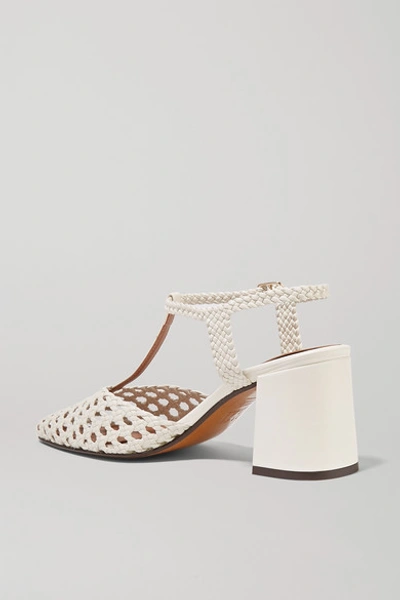 Shop Souliers Martinez Sevilla Woven Leather Pumps In White