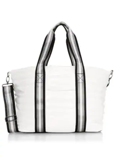 Shop Think Royln Wingman Patent Quilted Tote In White