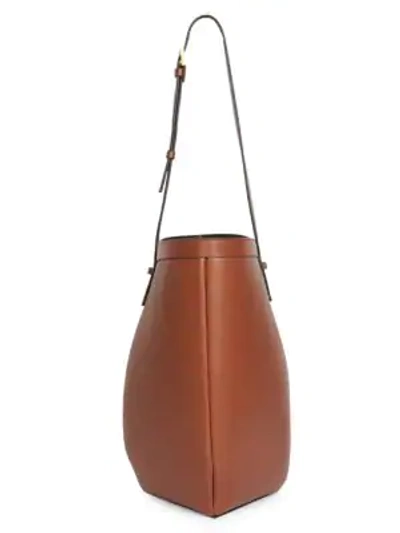 Shop Valentino Garavani By Your Side Leather Bucket Bag In Saddle
