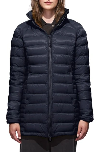 Shop Canada Goose 'brookvale' Hooded Quilted Down Coat In Admiral Blue/ Black