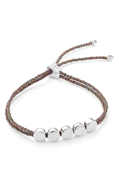 Shop Monica Vinader Engravable Beaded Friendship Bracelet In Silver/ Rainbow