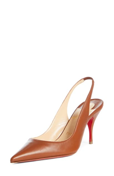 Shop Christian Louboutin Clare Slingback Pump In Cafe Creme