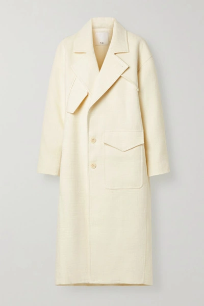 Shop Tibi Oversized Tweed Coat In Ivory