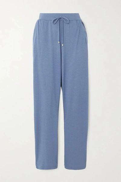 Shop Hanro Cotton And Modal-blend Pajama Pants In Blue