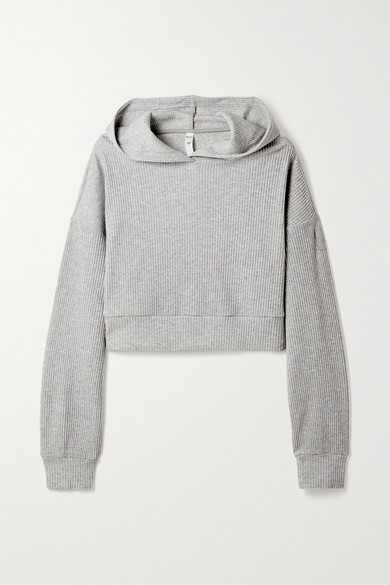 Muse Ribbed Crop Hoodie Alo