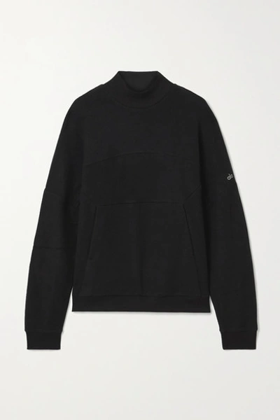Shop Alo Yoga Segment Fleece Sweatshirt In Black