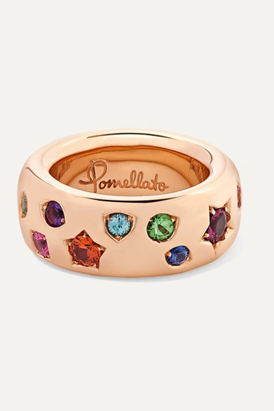 Shop Pomellato Iconica 18-karat Rose Gold Multi-stone Ring