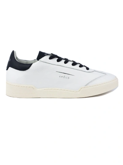 Shop Ghoud White Leather Sneaker In Bianco+blu