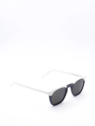 Shop Saint Laurent Sl 28 Sunglasses In Black Ivory Grey