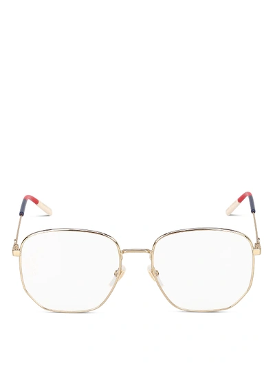 Shop Gucci Gg0396o Eyewear In Gold Gold Transparent