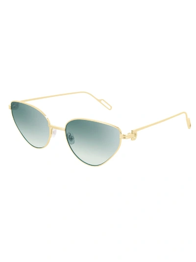 Cartier Ct0155s Sunglasses In Gold Gold Green