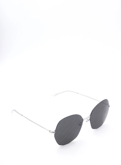 Shop Balenciaga Bb0014s Sunglasses In Silver Silver Grey