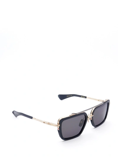 Shop Dita Dts135/56/01 Mach Seven Sunglasses In Black White Gold