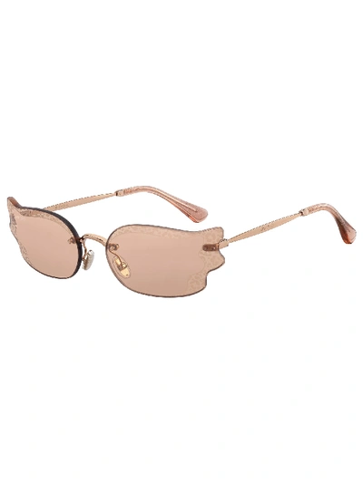 Shop Jimmy Choo Ember/s Sunglasses In S Gold Nude