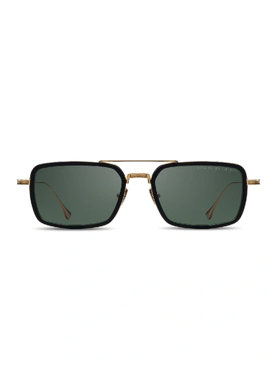 Shop Dita Dts134/53/02 Sunglasses In Matte Black Gold