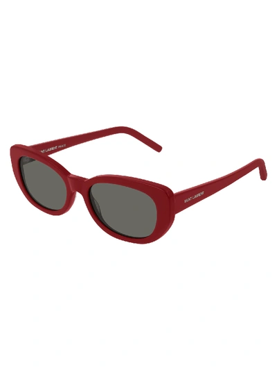 Shop Saint Laurent Sl 316 Betty Sunglasses In Red Red Grey