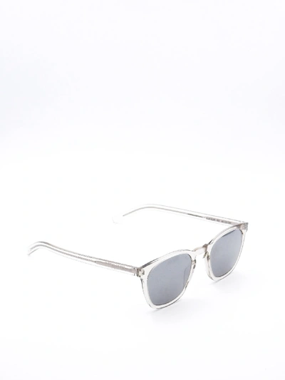 Shop Saint Laurent Sl 28 Slim Sunglasses In Beige Beige Silver